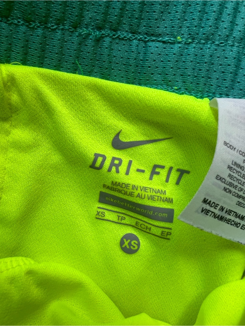 Nike Dri-FIT Women's Running Shorts Neon Colorblock XS - Picture 3 of 3